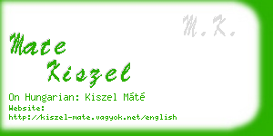 mate kiszel business card