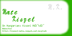 mate kiszel business card